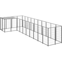 VidaXL Hundezwinger Stahl schwarz 2,2 m, 5,5 m, 1,1 m