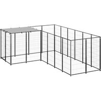 VidaXL Hundezwinger Stahl schwarz 2,2 m, 3,3 m, 1,1 m