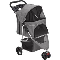 VidaXL Hundewagen 80x46x98cm (L x B x H) grau