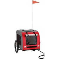 VidaXL Fahrradanhänger Hund 125 x 64 x 66 cm (L x B x H) rot