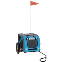 VidaXL Fahrradanhänger Hund 124 x 53 x 53 cm (L x B x H) blau