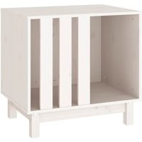 VidaXL Hundehütte Massivholz Kiefer Hundehöhle Hundebett weiß 60 cm, 45 cm, 57 cm