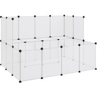 VidaXL Kleintierkäfig PP Stahl Freigehege Transparent/Schwarz