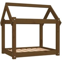 VidaXL Hundebett M (71x55x70 cm) aus Kiefernholz dunkelbraun
