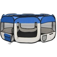 VidaXL faltbarer Welpenlaufstall blau 1,45 m, 1,45 m, 61 cm