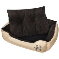VidaXL Hundebett beige und dunkelbraun 58 cm, 58 cm, 19 cm