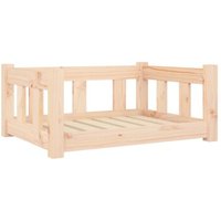 VidaXL Hundebett Massivholz Kiefer natur / beige 50,5 cm, 28 cm, 65,5 cm