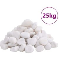 VidaXL Polierte Kiesel Weiß 2-5 cm 25 kg
