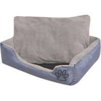 VidaXL Hundebett mit gepolstertem Kissen Grau 80 cm, 80 cm, 21 cm