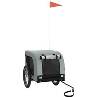 VidaXL Fahrradanhänger Hund 124 x 65 x 66 cm (L x B x H) grau