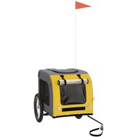 VidaXL Fahrradanhänger Hund 125 x 64 x 66 cm (L x B x H) gelb