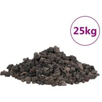VidaXL Vulkangestein Schwarz 1-2 cm 25 kg