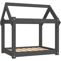 VidaXL Hundebett M (71x55x70 cm) aus Kiefernholz grau