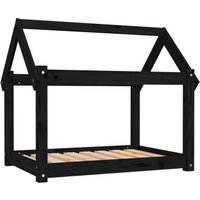 VidaXL Hundebett L (81x60x70 cm) aus Kiefernholz schwarz