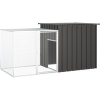 VidaXL Kaninchenkäfig 200x91x100cm Verzinkter Stahl Hasenstall anthrazit