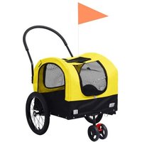 VidaXL Hunde 2-in-1 Fahrradanhänger & Jogger gelb