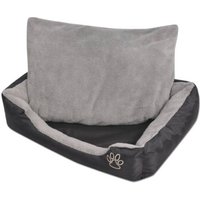 VidaXL Hundebett mit gepolstertem Kissen Schwarz/Grau 48 cm, 48 cm, 18 cm