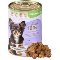 Lyra Pet Lecker.Pet Josie's 100 % Muskelfleisch Rind Hundefutter Nassfutter 6x400 g