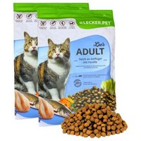 Lyra Pet Lecker.Pet Leo's Adult Geflügel & Forelle Katzenfutter Trockenfutter Vollnahrung 5 kg