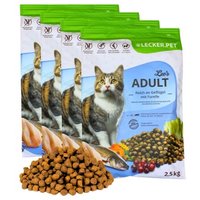 Lyra Pet Lecker.Pet Leo's Adult Geflügel & Forelle Katzenfutter Trockenfutter Vollnahrung 10 kg