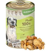 Lyra Pet Lecker.Pet Paula's 100 % Hähnchen und Karotte Hundefutter Nassfutter 18x400 g