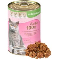 Lyra Pet Lecker.Pet Emily's 100 % Rindermuskelfleisch Katzenfutter Nassfutter 18x400 g