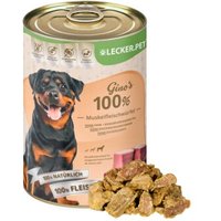 Lyra Pet Lecker.Pet Gino's 100 % Muskelfleischwürfel Rind & Schwein Hundefutter Nassfutter 24x400 g