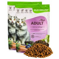 Lyra Pet Lecker.Pet® Mia's Adult Herzhaftes Geflügel Katzenfutter Trockenfutter Vollnahrung 5 kg