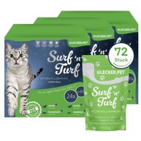 Lyra Pet Lecker.Pet Surf'n'Turf Pouches Katzenfutter in feiner Sauce Nassfutter 4er Mix Multipack