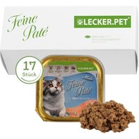 Lyra Pet Lecker.Pet Mia's Feine Paté Reich an Lachs Katzenfutter Nassfutter Vollnahrung 17x100 g