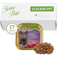 Lyra Pet Lecker.Pet Emily's Feine Paté Reich an Rind Katzenfutter Nassfutter Vollnahrung 17x100 g