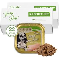 Lyra Pet Lecker.Pet Paula's Feine Paté Reich an Huhn Hundefutter Nassfutter Vollnahrung 22x150 g