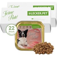 Lyra Pet Lecker.Pet Luna's Feine Paté Reich an Pute Hundefutter Nassfutter Vollnahrung 22x150 g