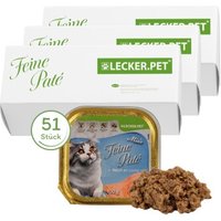 Lyra Pet Lecker.Pet Mia's Feine Paté Reich an Lachs Katzenfutter Nassfutter Vollnahrung 51x100 g