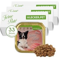 Lyra Pet Lecker.Pet Luna's Feine Paté Reich an Pute Hundefutter Nassfutter Vollnahrung 33x150 g
