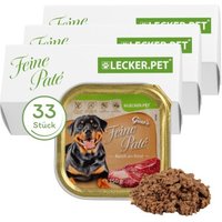 Lyra Pet Lecker.Pet Gino's Feine Paté Reich an Rind Hundefutter Nassfutter Vollnahrung 33x150 g