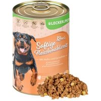 Lyra Pet Lecker.Pet Gino's Saftige Fleischmahlzeit mit Huhn & Kartoffeln Hundefutter Nassfutter 18x400 g
