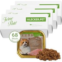 Lyra Pet Lecker.Pet Balu's Feine Paté Reich an Pute Katzenfutter Nassfutter Vollnahrung 68x100 g