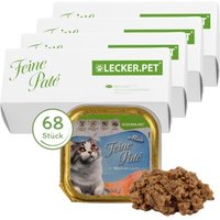Lyra Pet Lecker.Pet Mia's Feine Paté Reich an Lachs Katzenfutter Nassfutter Vollnahrung 68x100 g