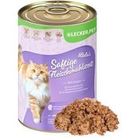 Lyra Pet Lecker.Pet Balu's Saftige Fleischmahlzeit mit Huhn Katzenfutter Nassfutter 24x400 g