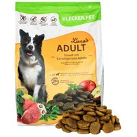 Lyra Pet Lecker.Pet Luna's Adult Strauß mit Kartoffel & Apfel Hundefutter Trockenfutter Vollnahrung 4 kg