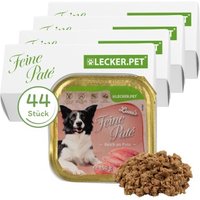 Lyra Pet Lecker.Pet Luna's Feine Paté Reich an Pute Hundefutter Nassfutter Vollnahrung 44x150 g