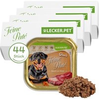 Lyra Pet Lecker.Pet Gino's Feine Paté Reich an Rind Hundefutter Nassfutter Vollnahrung 44x150 g
