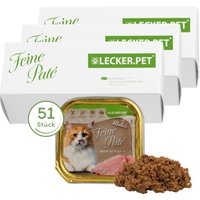 Lyra Pet Lecker.Pet Balu's Feine Paté Reich an Pute Katzenfutter Nassfutter Vollnahrung 51x100 g