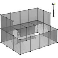 SONGMICS Kleintierkäfig 2-stöckig grau