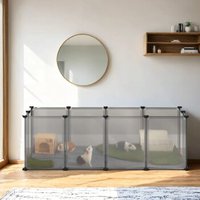 SONGMICS L-XL Freigehege mit Bodenplatten grau 1,25 m, 63 cm, 42 cm