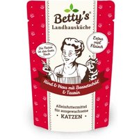 Betty's Landhausküche Frischebeutel Rind & Herz 12 x 100g für Katze
