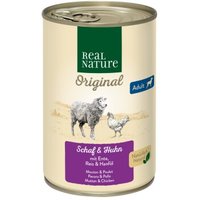 REAL NATURE Nassfutter Hund, Adult, Schaf und Huhn 24x400 g