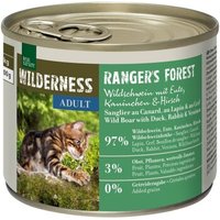 REAL NATURE WILDERNESS Nassfutter Katze, Adult Ranger's Forest, Wildschwein mit Ente, Kaninchen und Hirsch 6x200 g