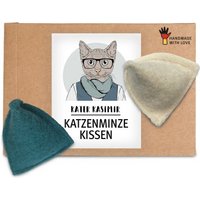 Kater Kasimir Spielkissen mit Katzenminze, 2er Set. Reiner Wollfilz vom Schaf